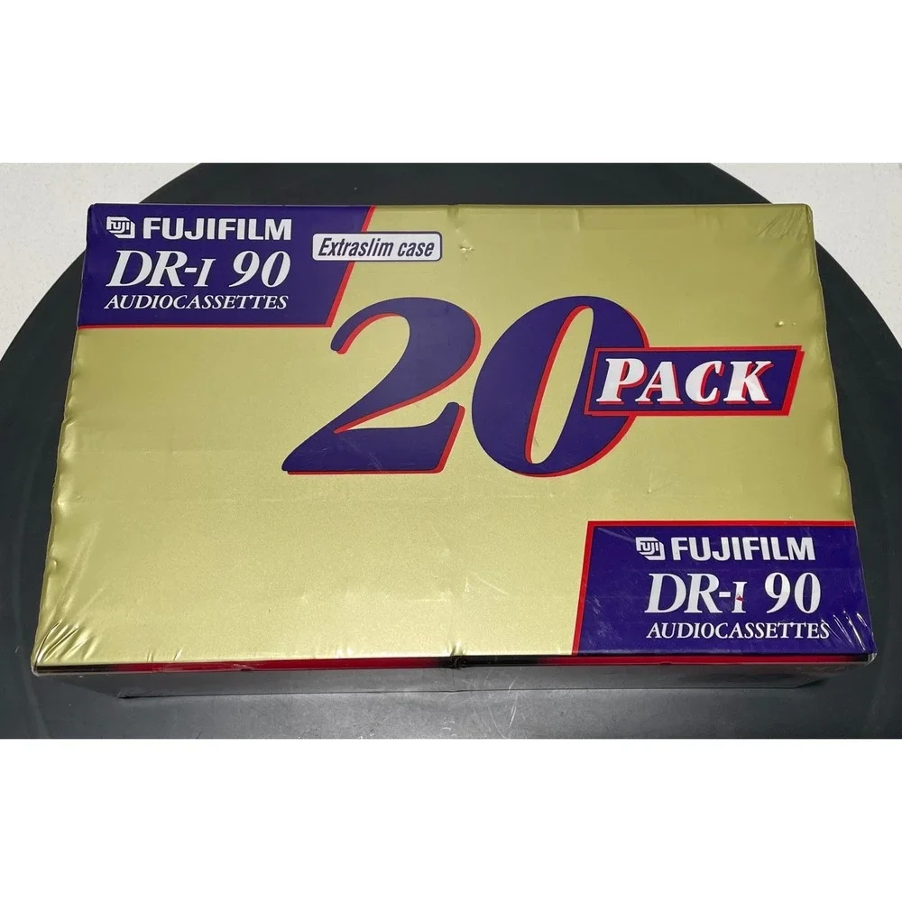 Fujifilm DR-I 90 Audio Cassette Tapes 20 Pack Type I Normal Bias Extraslim Case
